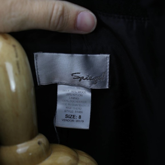 Spiegel Black Wool Ruffle Coat 8 - Picture 5 of 5